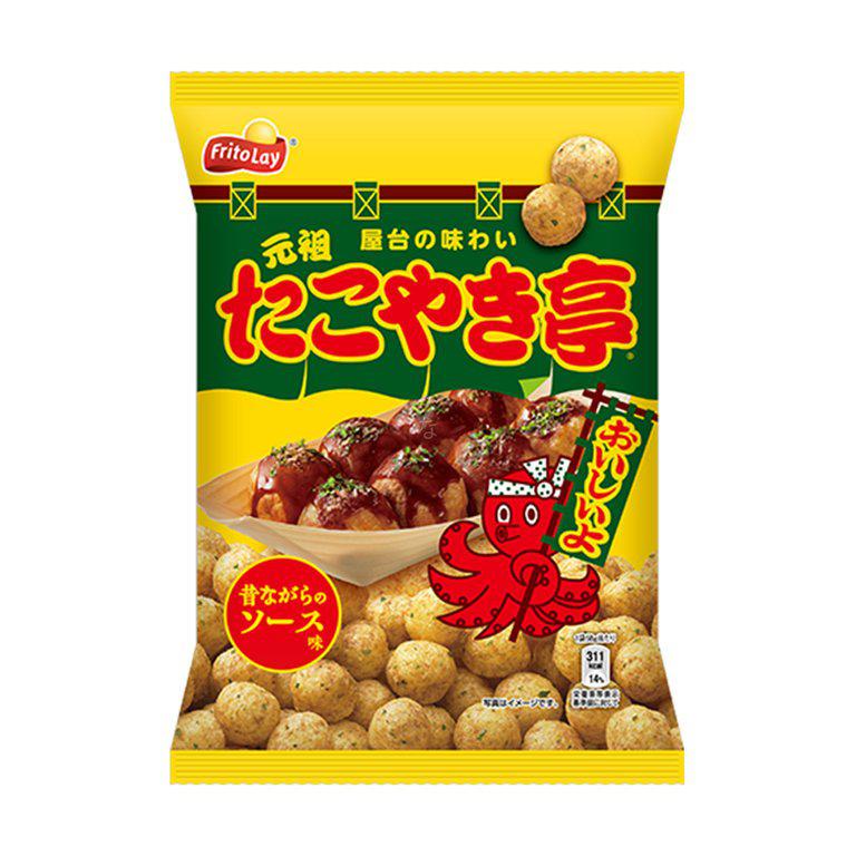 Frito Lay Japan Takoyaki Ball Chips Mellow Sauce Flavor 55g (Pack of 3 Bags)