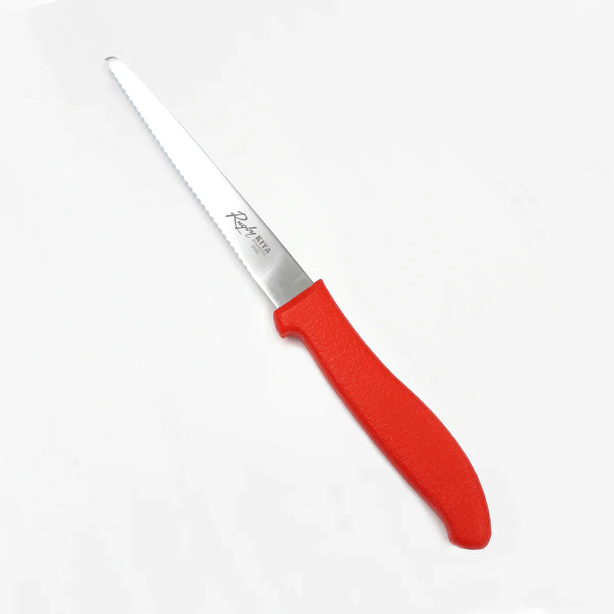 Kiya Rugby Wave Blade Multi-Purpose Serrated Kitchen Knife Red 128mm