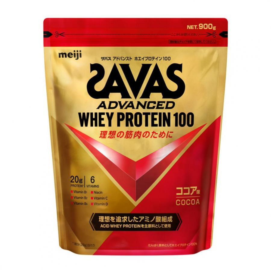 Meiji Savas Advanced Whey Protein Powder 100 Cocoa Flavor 900g