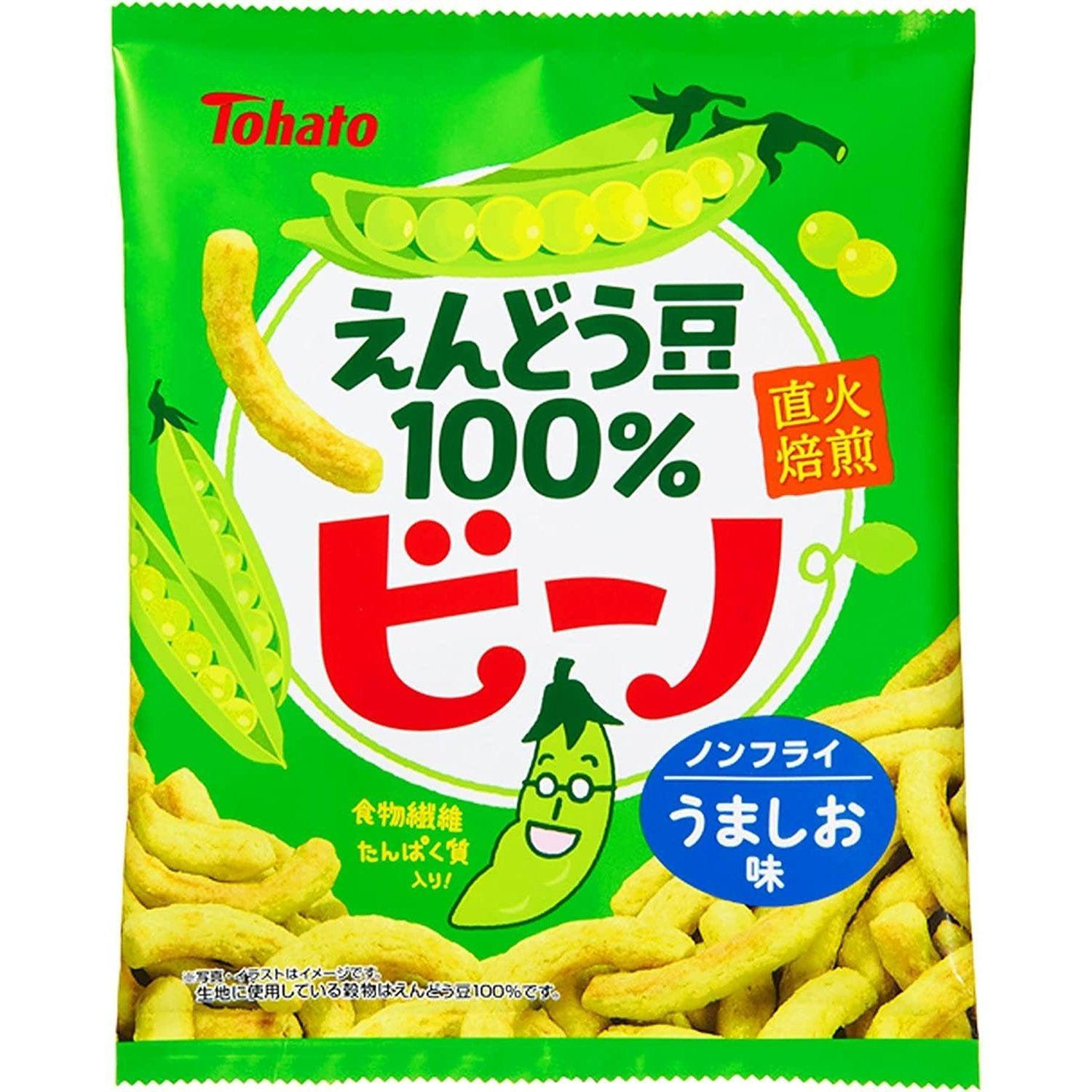 Tohato Beano Fire Roasted Green Pea Chips 61g (Pack of 12)
