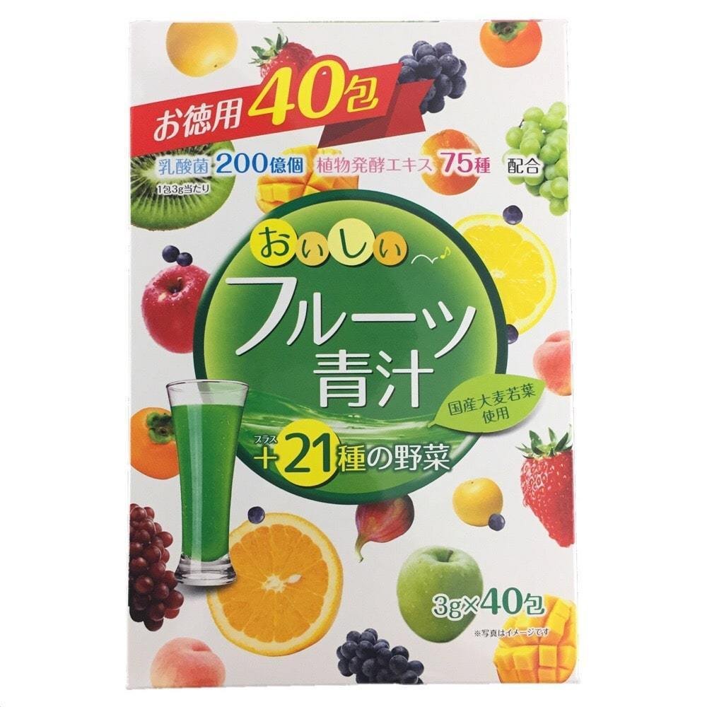 Yuwa Oishi Mixed Fruits Aojiru Green Juice 40 Packets