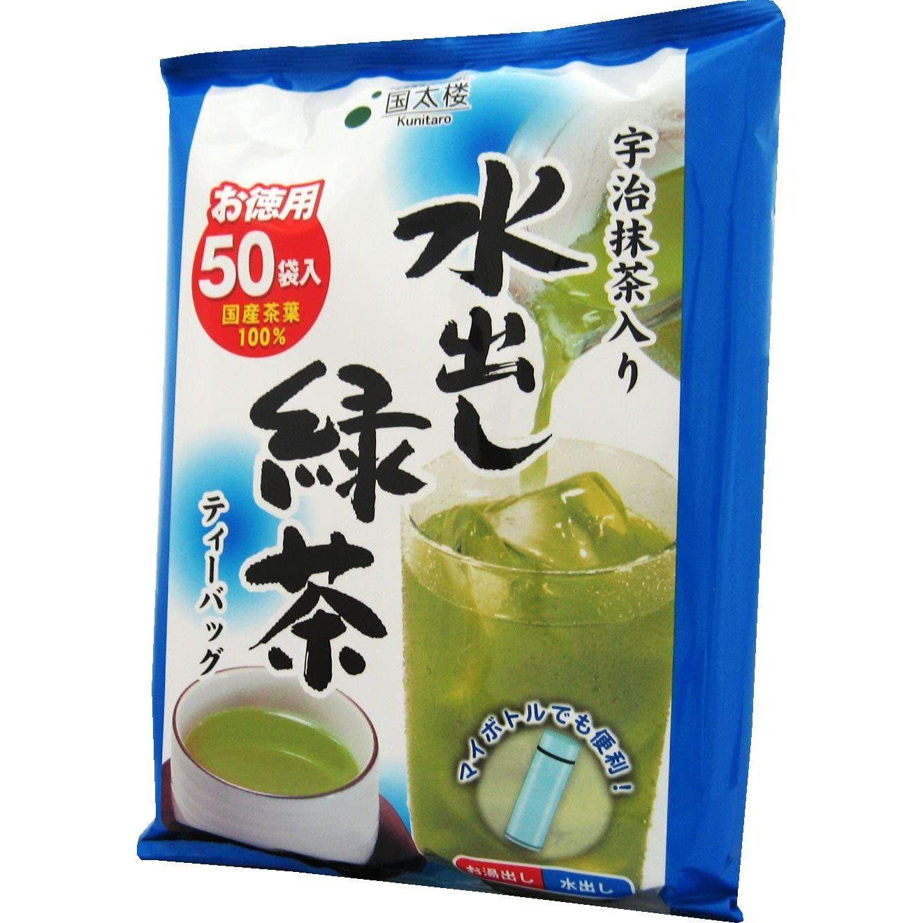 Kunitaro Mizudashi Cold Brew Green Tea with Uji Matcha 50 Tea Bags