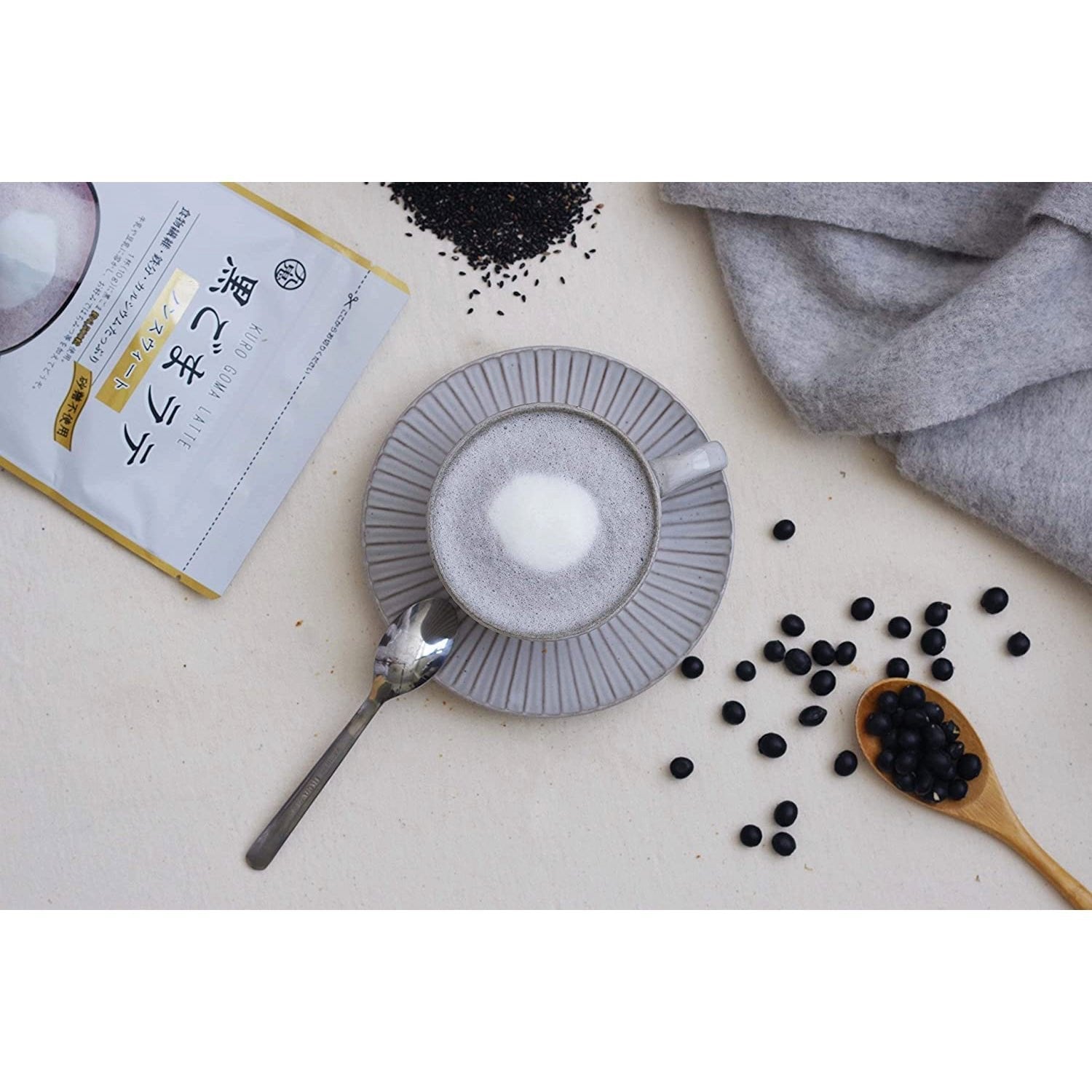 Kuki Unsweetened Kuro Goma Latte (Japanese Black Sesame Latte Powder) 100g