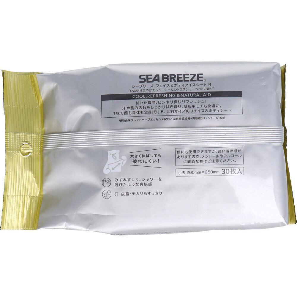 Sea Breeze Deodorant Cooling Body Wipes Citrus Sherbet 30 Sheets
