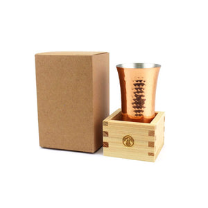 Peaks&Trees Tsuchime Copper Tumbler Japanese Cypress Gosho Masu Sake Cup Set L Size Japan Cosmetic Box Beer Glass Outdoor - YOYO JAPAN