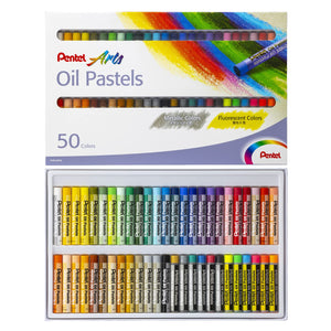 Pentel Oil Pastel 50 Colors (6 Metallic 6 Fluorescent) Japan Phn-Mf50 - YOYO JAPAN