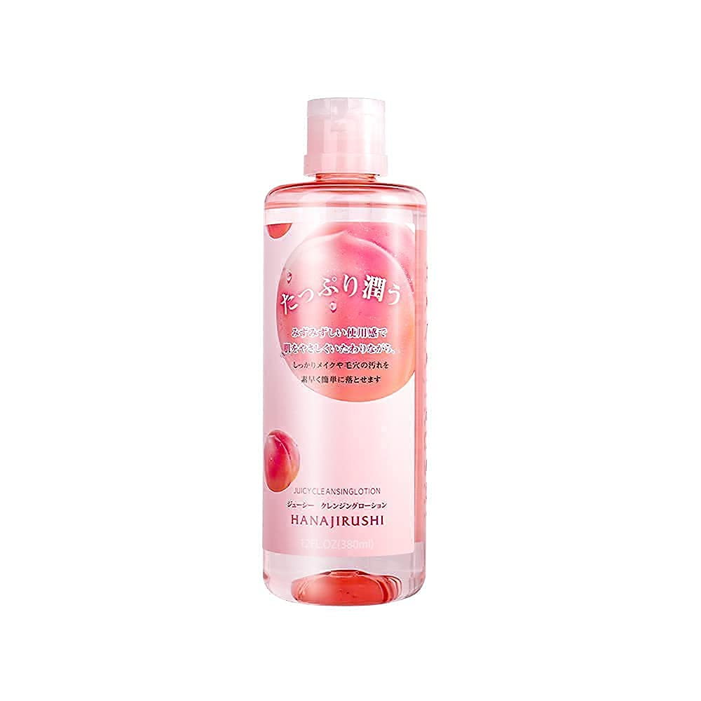 Hanajirushi Juicy Cleansing Lotion Makeup Remover Peach Scent 380ml - Japanese Makeup Remover