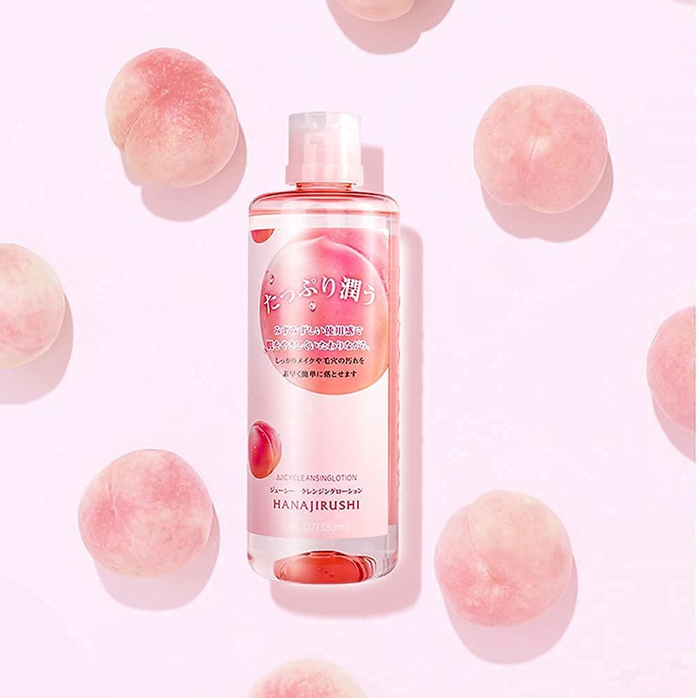 Hanajirushi Juicy Cleansing Lotion Makeup Remover Peach Scent 380ml - Japanese Makeup Remover