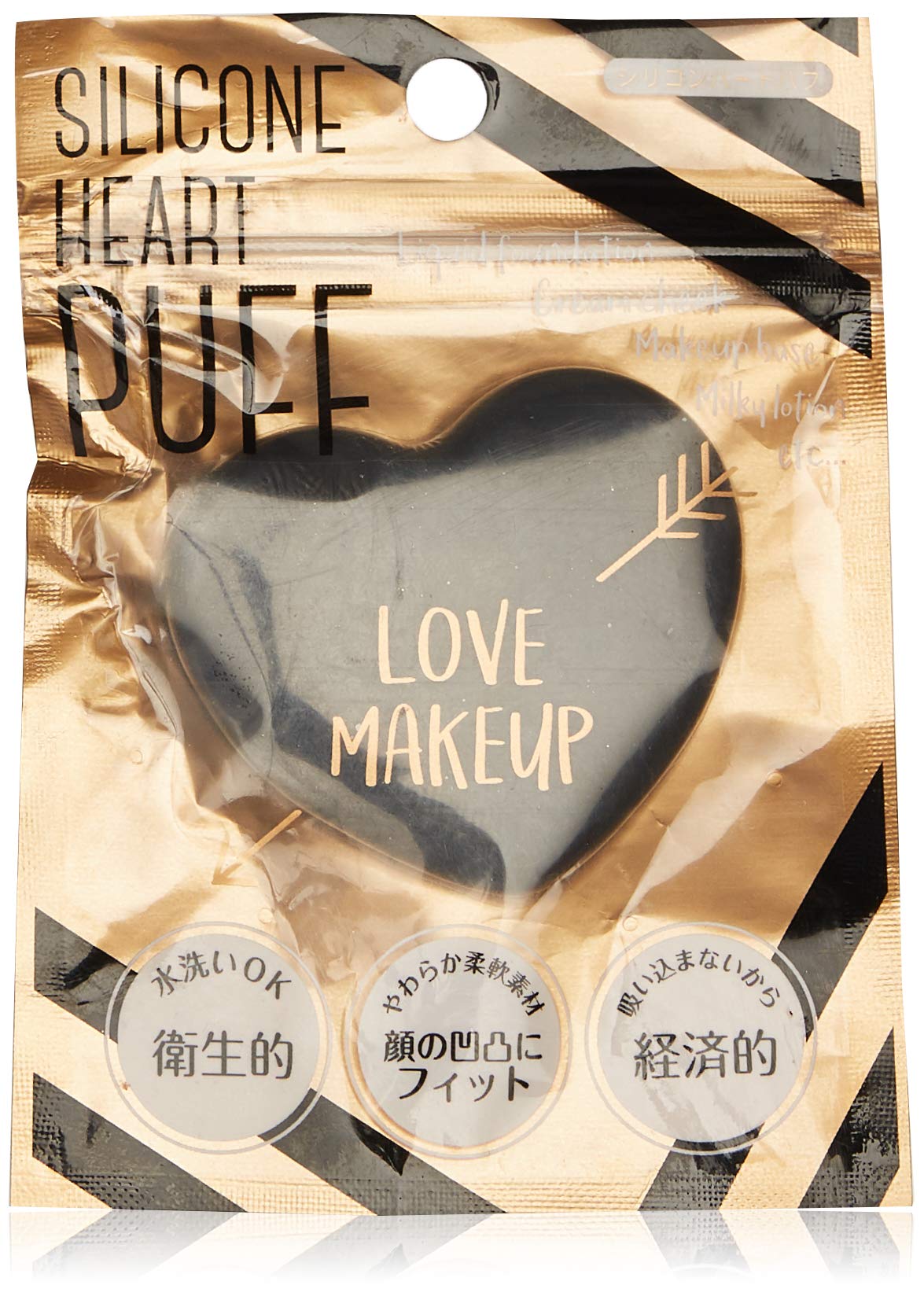 Pure Smile Japan Silicon Heart Puff Matte Black Shpm03