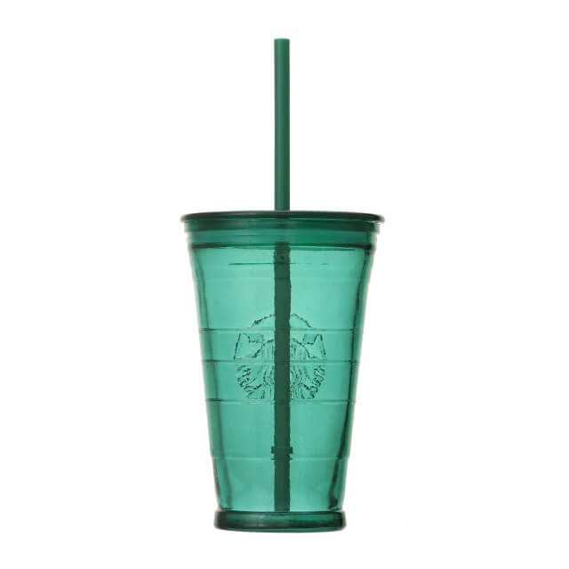 Recycled glass cold cup tumbler green 473ml - Japanese Starbucks