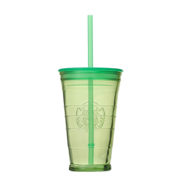 Recycled glass cold cup tumbler lime green 473ml - Japanese Starbucks