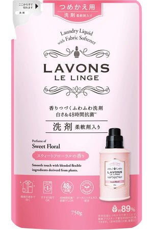 Lavons Sweet Floral Laundry Detergent with Fabric Softener Refill 750G Renewed - YOYO JAPAN