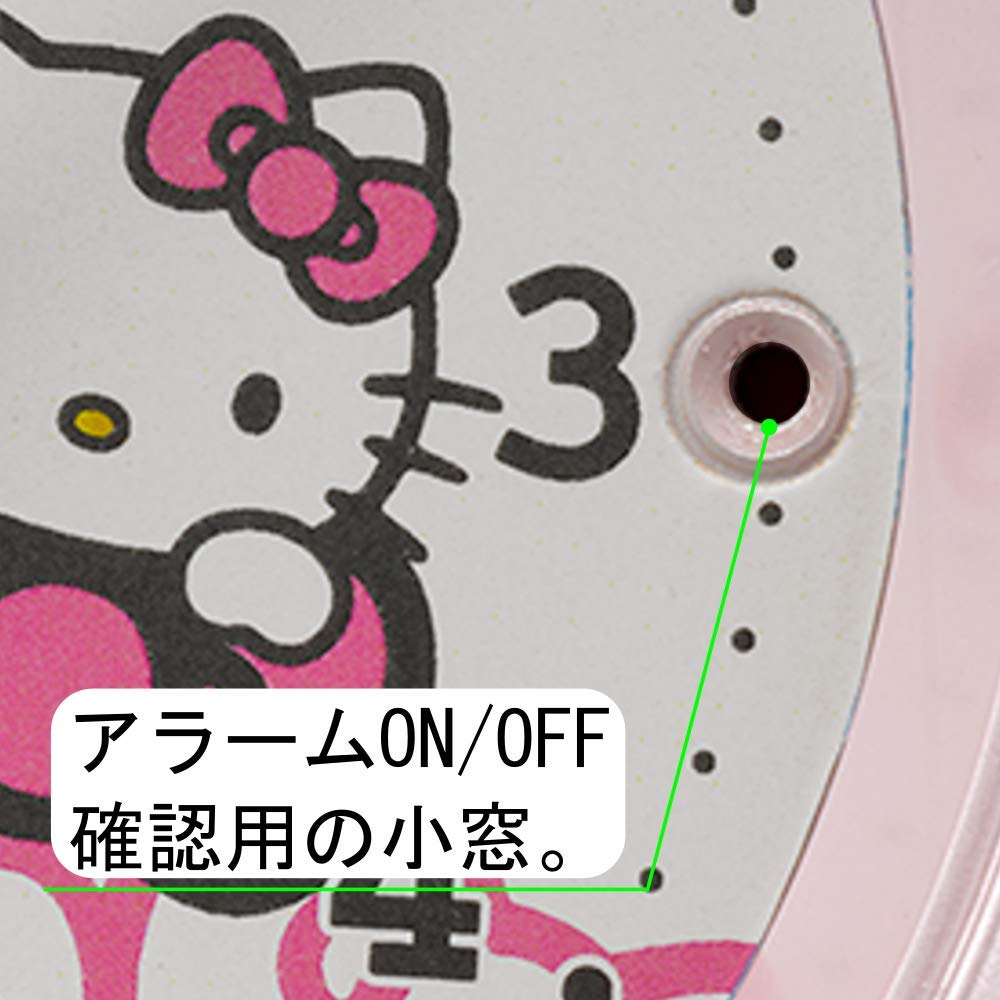 Rhythm Pink Hello Kitty Wall Clock 9.6X9.2X5.5Cm Japan Alarm Clock 8Re671Mb13