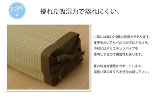 Ikehiko Corp Japan Rush Square Pillow 40X15Cm Filling Rush Chip #3625859 - YOYO JAPAN