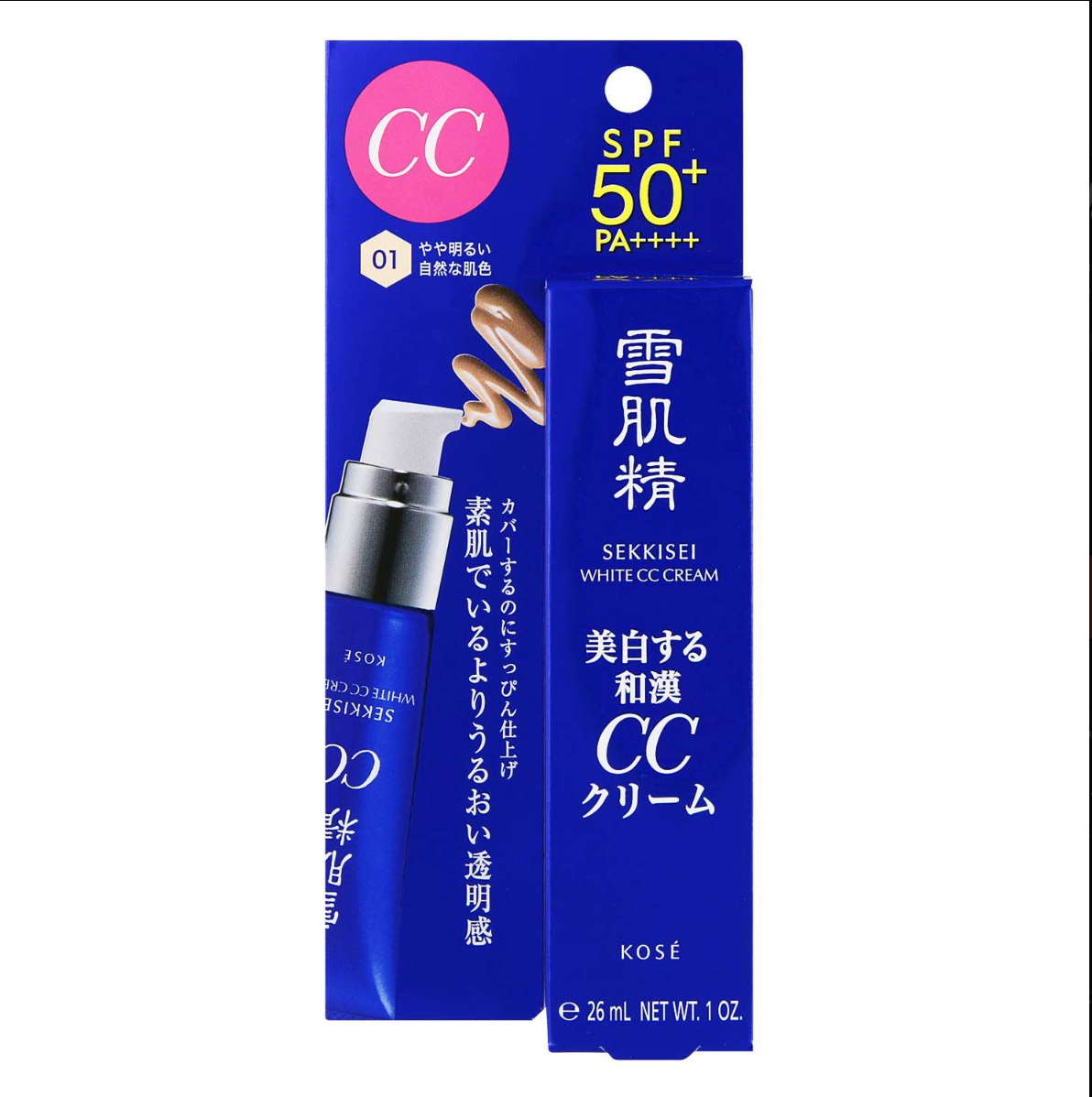 Kosé Sekkisei White Cc Cream SPF50+ PA++++ Light Ochre 01 26ml - Made In Japan