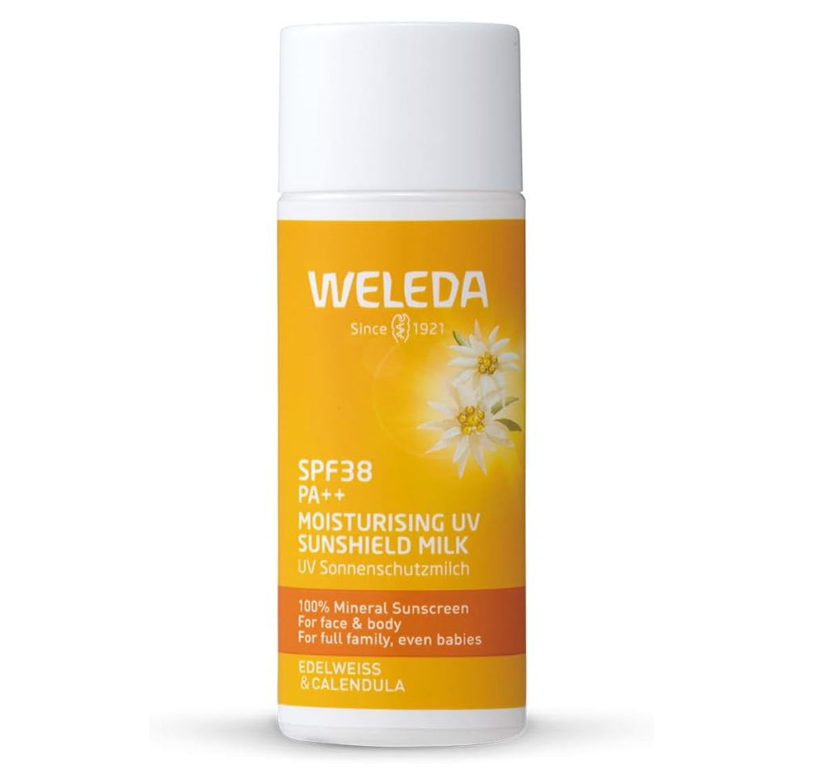 Weleda Edelweiss UV Protection SPF38 PA++ (50 ml) Sunscreen Lotion For Face & Body/As a Makeup Foundation/Safe for Babies