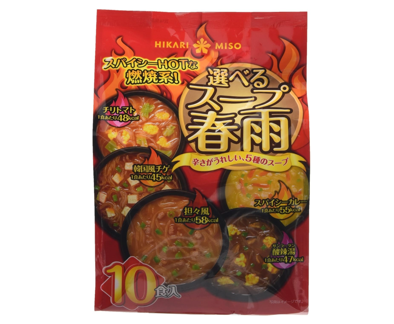 Hikari Miso Instant Hot and Spicy Harusame Soup Assortment 10 Packets