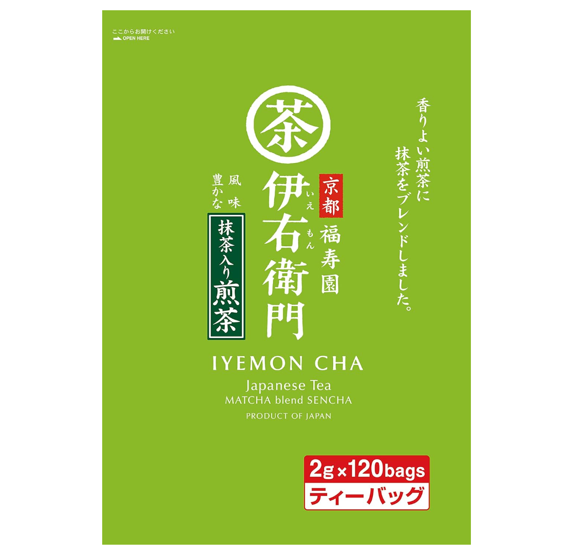 Iyemon Cha Matcha Blend Sencha Japanese Tea 120 Bags - Japanese Tea With Matcha Taste