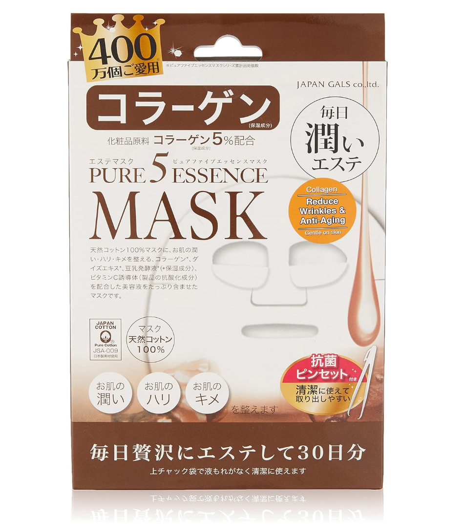 Japan Gals Pure Essence Collagen Facial Mask 30 Sheets