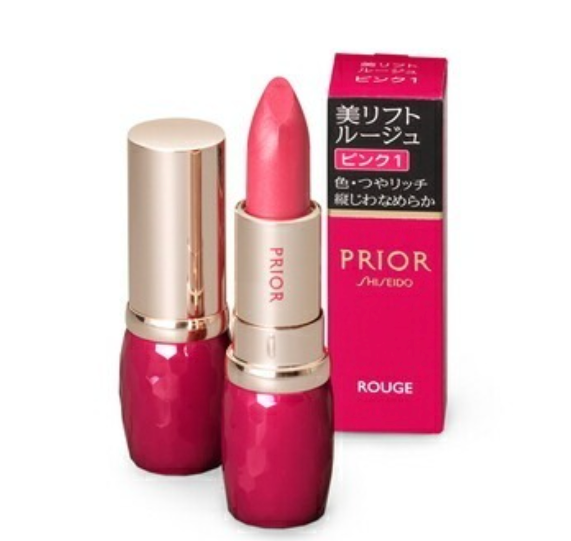 Shiseido Prior Beauty Lift Rouge Rose 1 4g - Japanese Glossy Lipstick - Lips Makeup