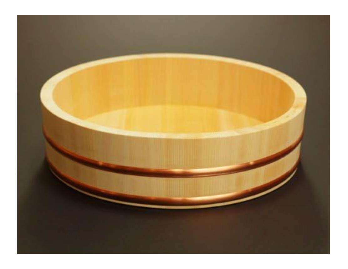 Umezawa Sawara Cypress Hangiri (Wooden Sushi Oke Bowl) 36cm