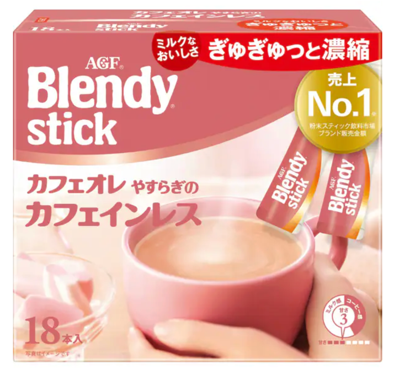 AGF Blendy Stick Cafe Au Lait Relaxing Caffeinated 18 pcs x 2 boxes