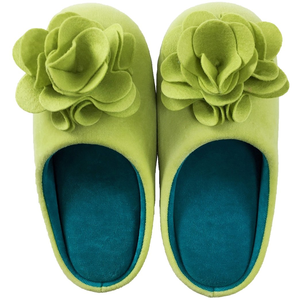 Senko Japan Sds Rose Slippers Green 24.5Cm Memory Foam Sole 74940