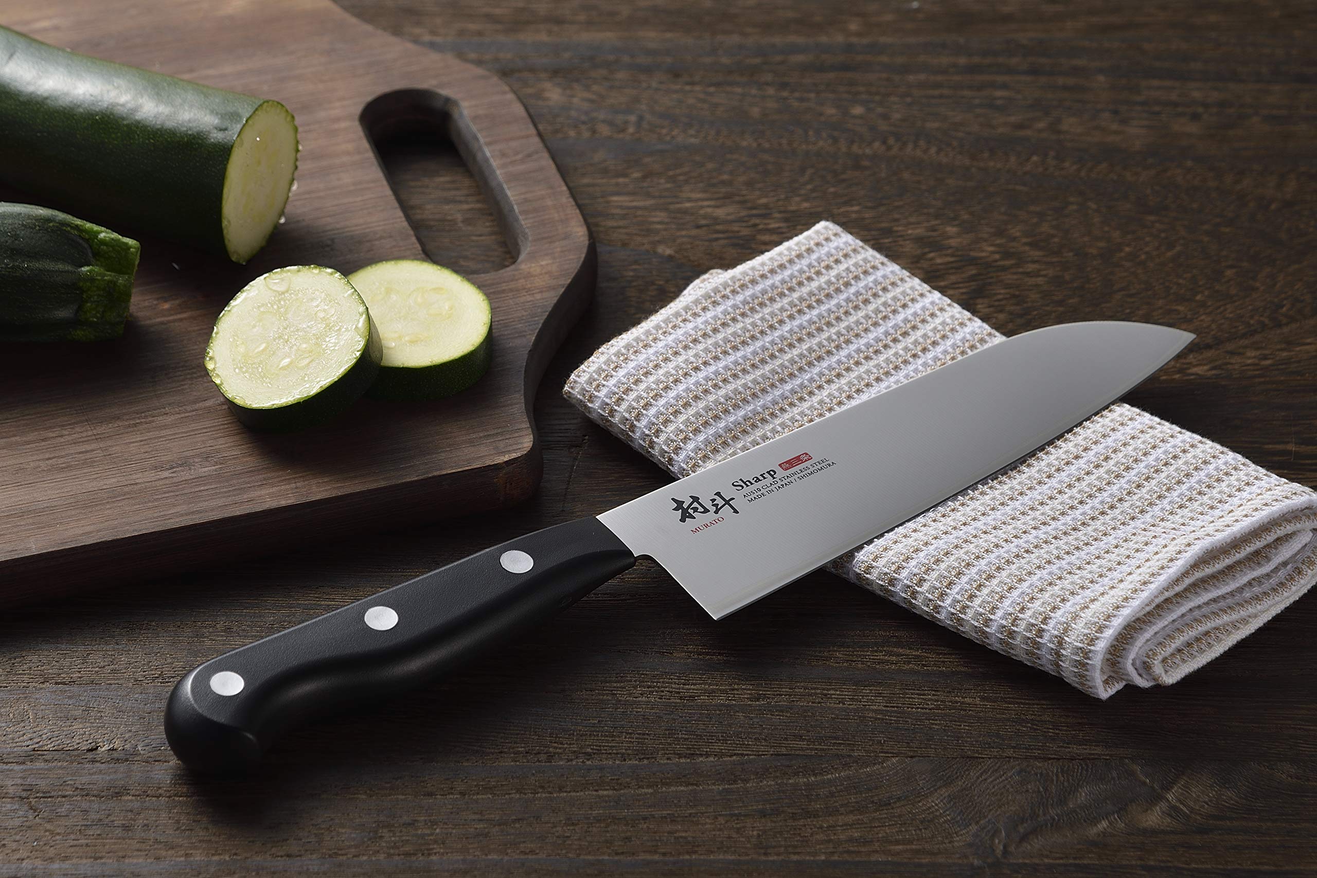 Shimomura Japan Murato Sharp Santoku Knife 145Mm Aus-10 Steel Dishwasher Safe Msp-103 Niigata Tsubamesanjo