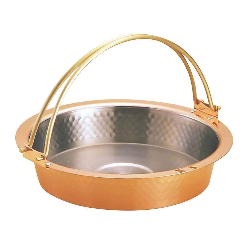 Shinkoukinzoku Japan Copper Hammered Sukiyaki Pan W/ Handle