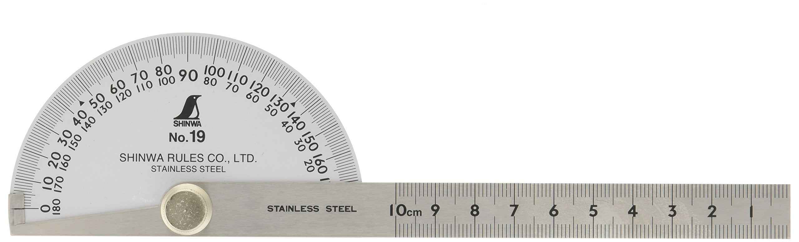 Shinwa Measurement Silver Protractor No.19 62480 Made In Japan