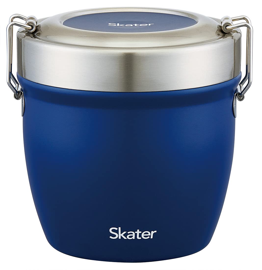 Skater Japan 800Ml Bento Box - Heat Insulated Stainless Steel - Antibacterial - Blue (Stlbd8Ag-A)