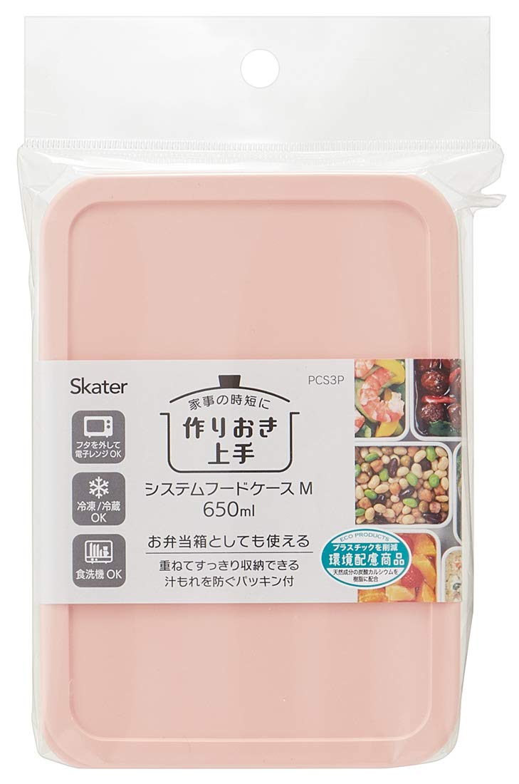 Skater Bento Box 650Ml Japan Storage Container 3Pcs Pastel Pink