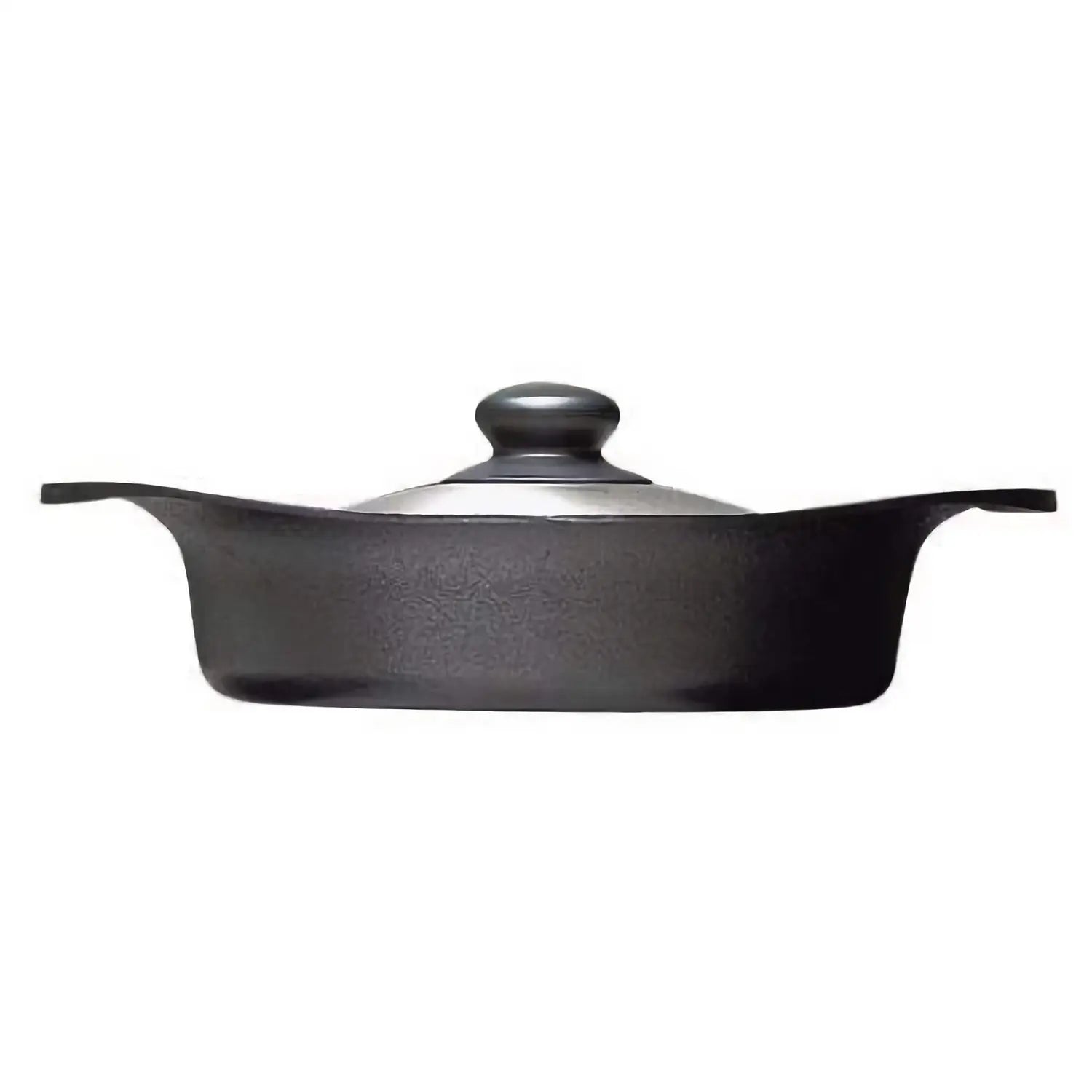 Nihon Yoshokki Cast Iron Induction Shallow Casserole 22Cm Japan W/ Stainless Steel Lid - YOYO JAPAN