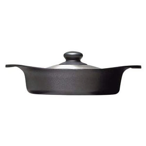 Nihon Yoshokki Cast Iron Induction Shallow Casserole 22Cm Japan W/ Stainless Steel Lid - YOYO JAPAN