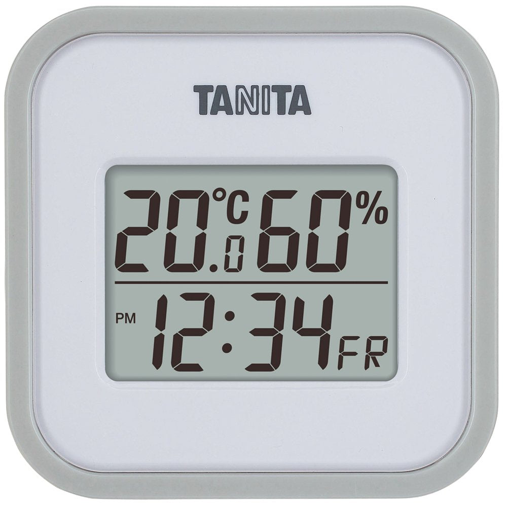 Tanita Tt-558Gy Digital Wall Mounted Thermo-Hygrometer Clock Calendar Japan - Temperature & Humidity Monitor