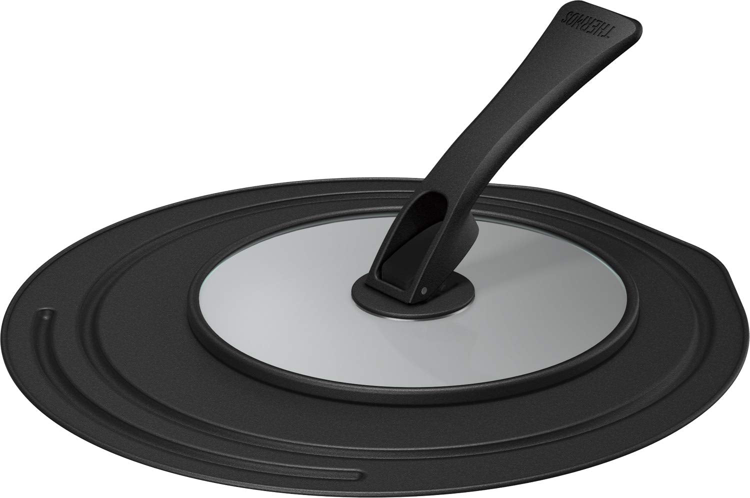 Thermos Japan Folding Stand Frying Pan Lid 26/28Cm Black Kld-001 Bk