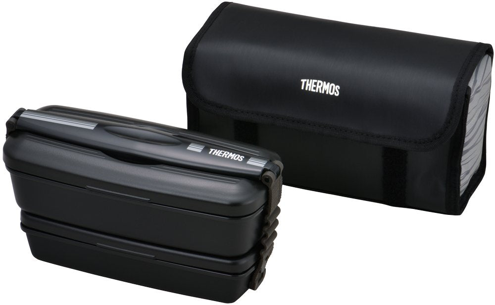 Thermos 2 Tier 900ml Fresh Lunch Box in Black Gray - Djb-905W Bkgy