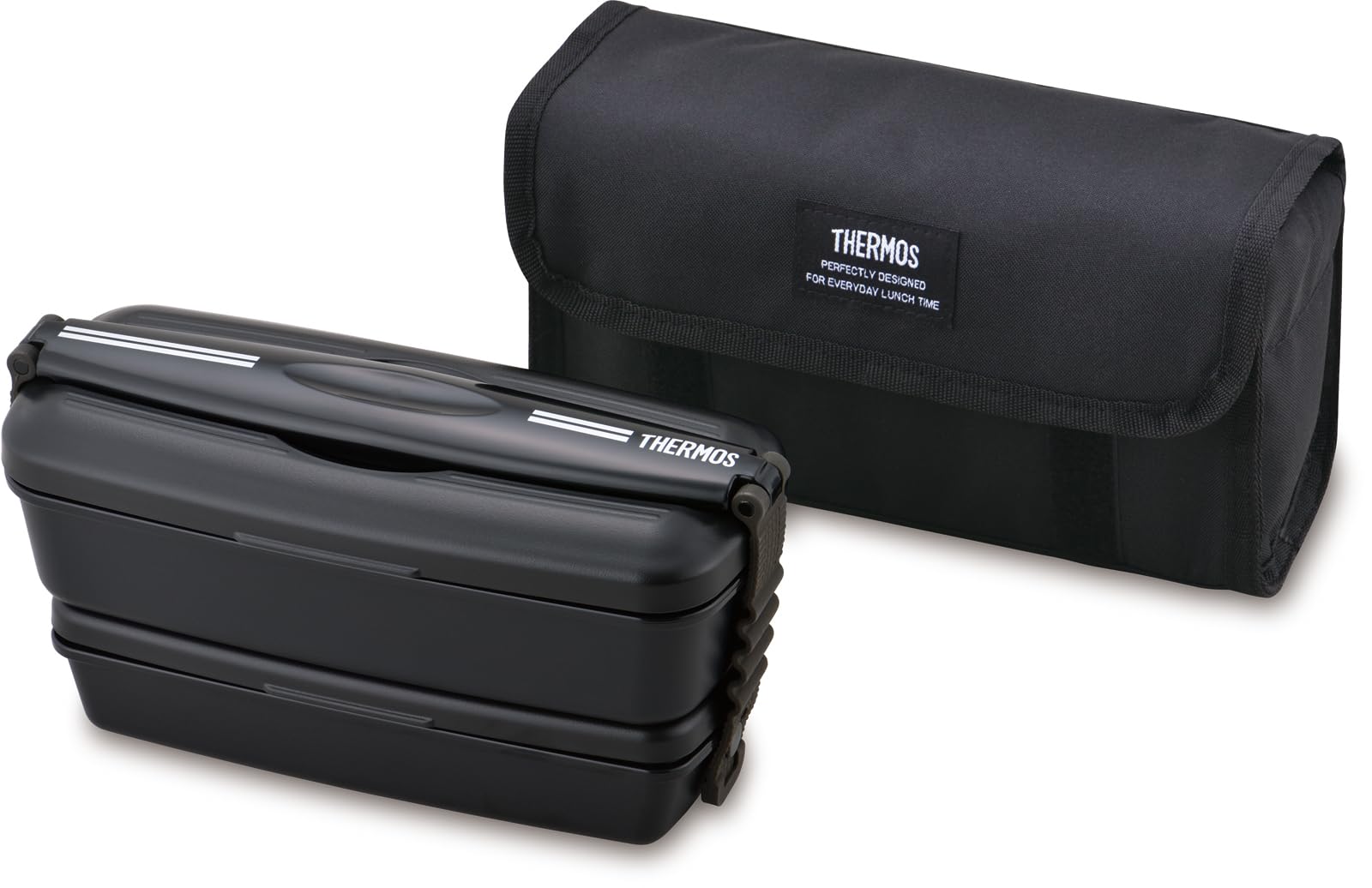 Thermos 900ml 2 Tier Fresh Lunch Box Deep Black - DJB-906W DPBK Model