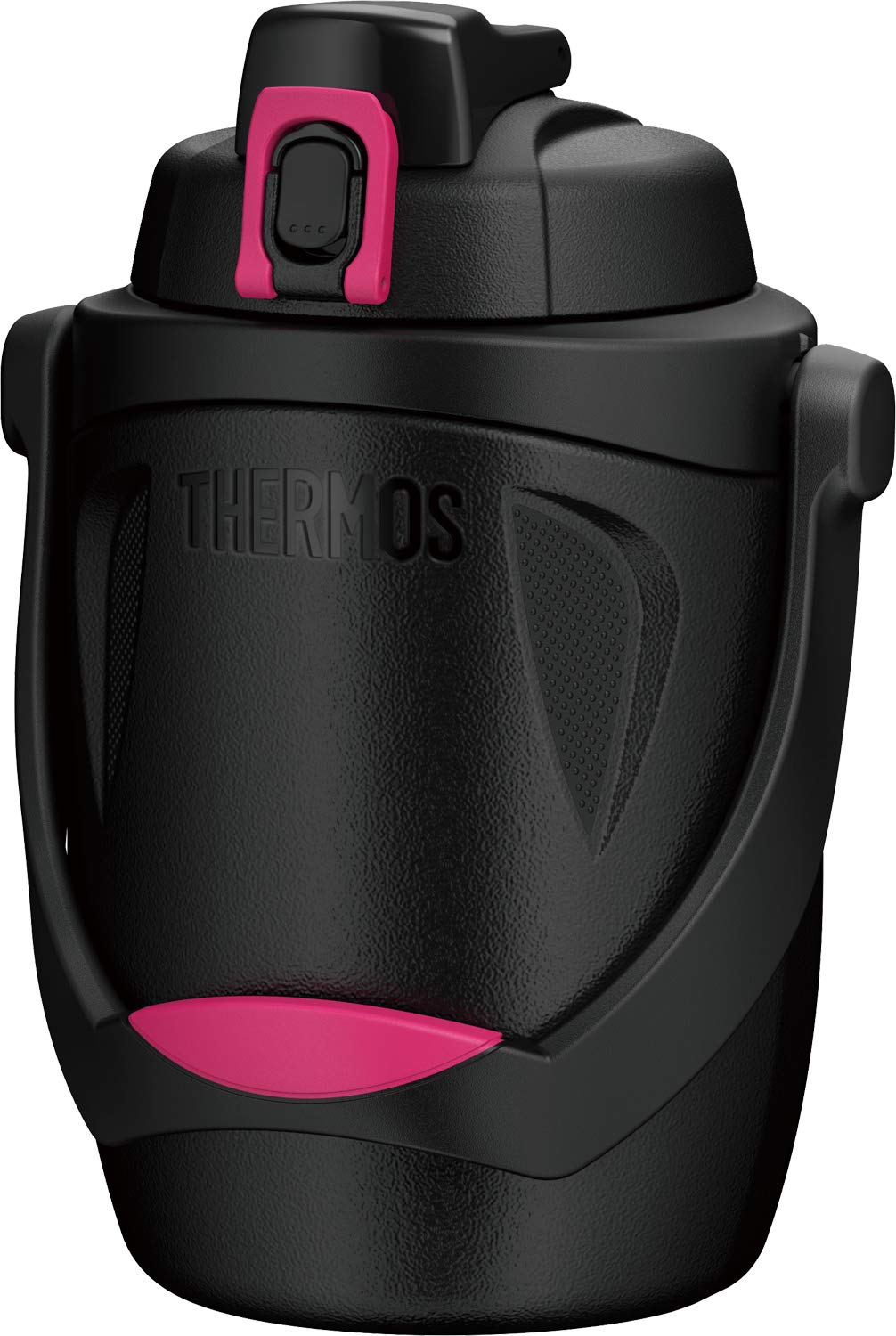 Thermos 1.9L Black Magenta Sports Jug - Durable Plastic Thermos Fph-1900 Bm