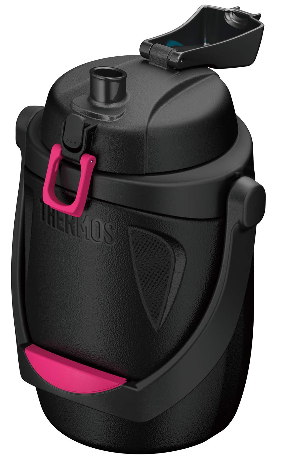 Thermos 1.9L Black Magenta Sports Jug - Durable Plastic Thermos Fph-1900 Bm