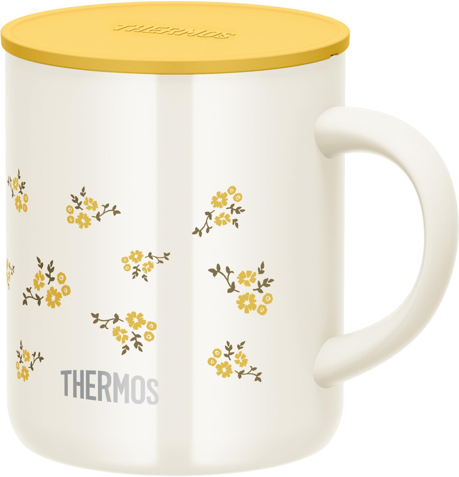 Thermos Jdg-352Ltd Yf Insulated Stainless Steel Mug 350ml - Yellow Flower Design