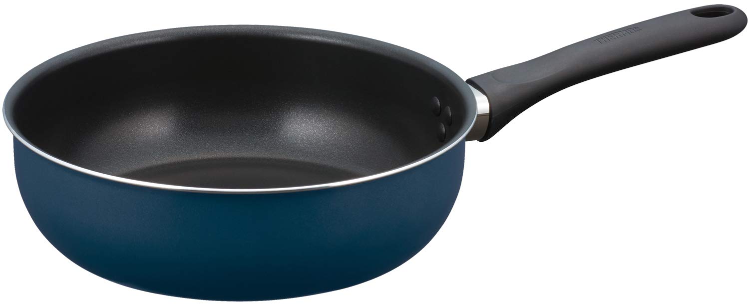 Thermos 24Cm Stir-Fry Pan Durable Lightweight Model Kfd-024D for Gas Stove - Navy