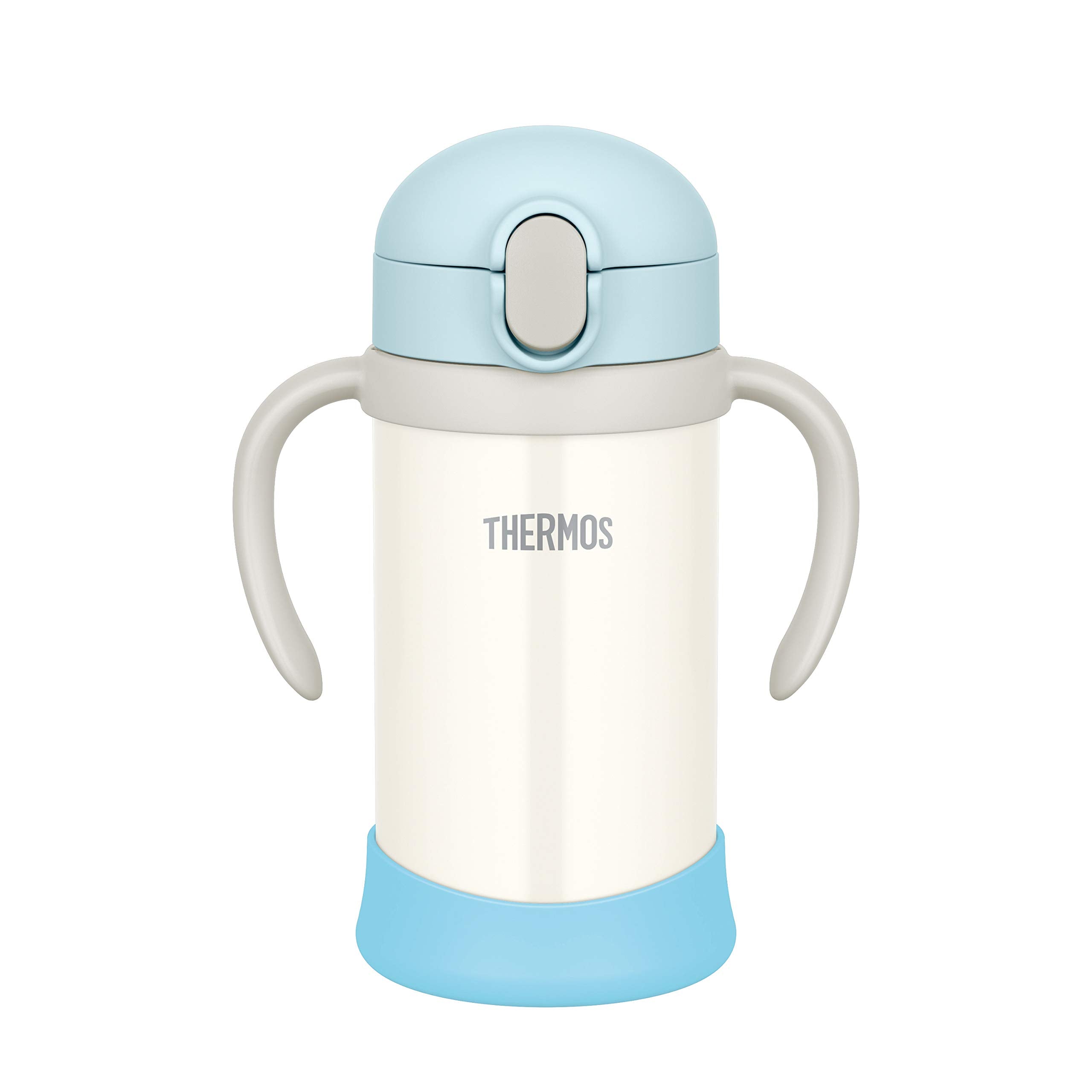 Thermos 350ml Vacuum Flask Baby Straw Mug in Blue and White