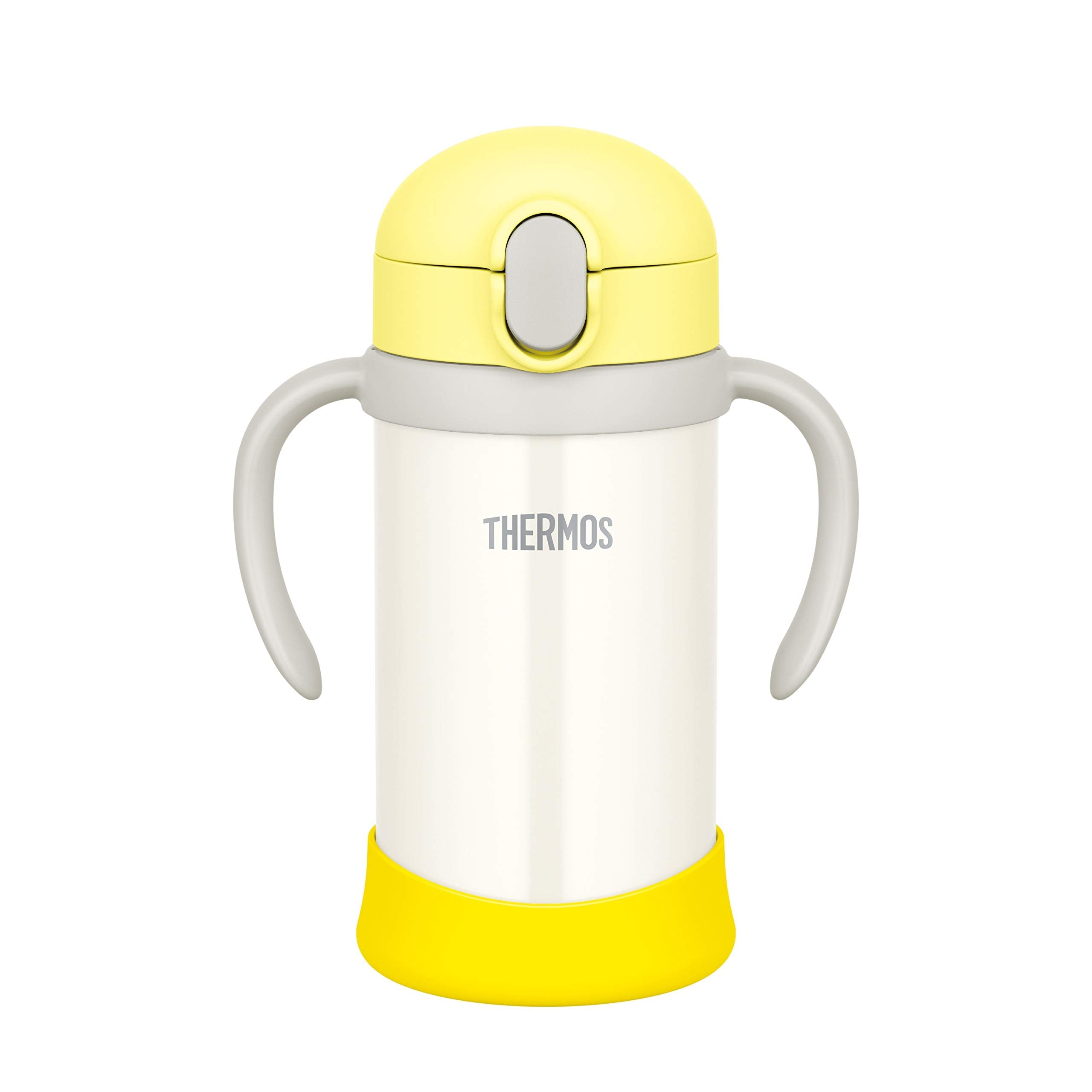 Thermos 350ml Baby Straw Mug - Vacuum Flask in Yellow White