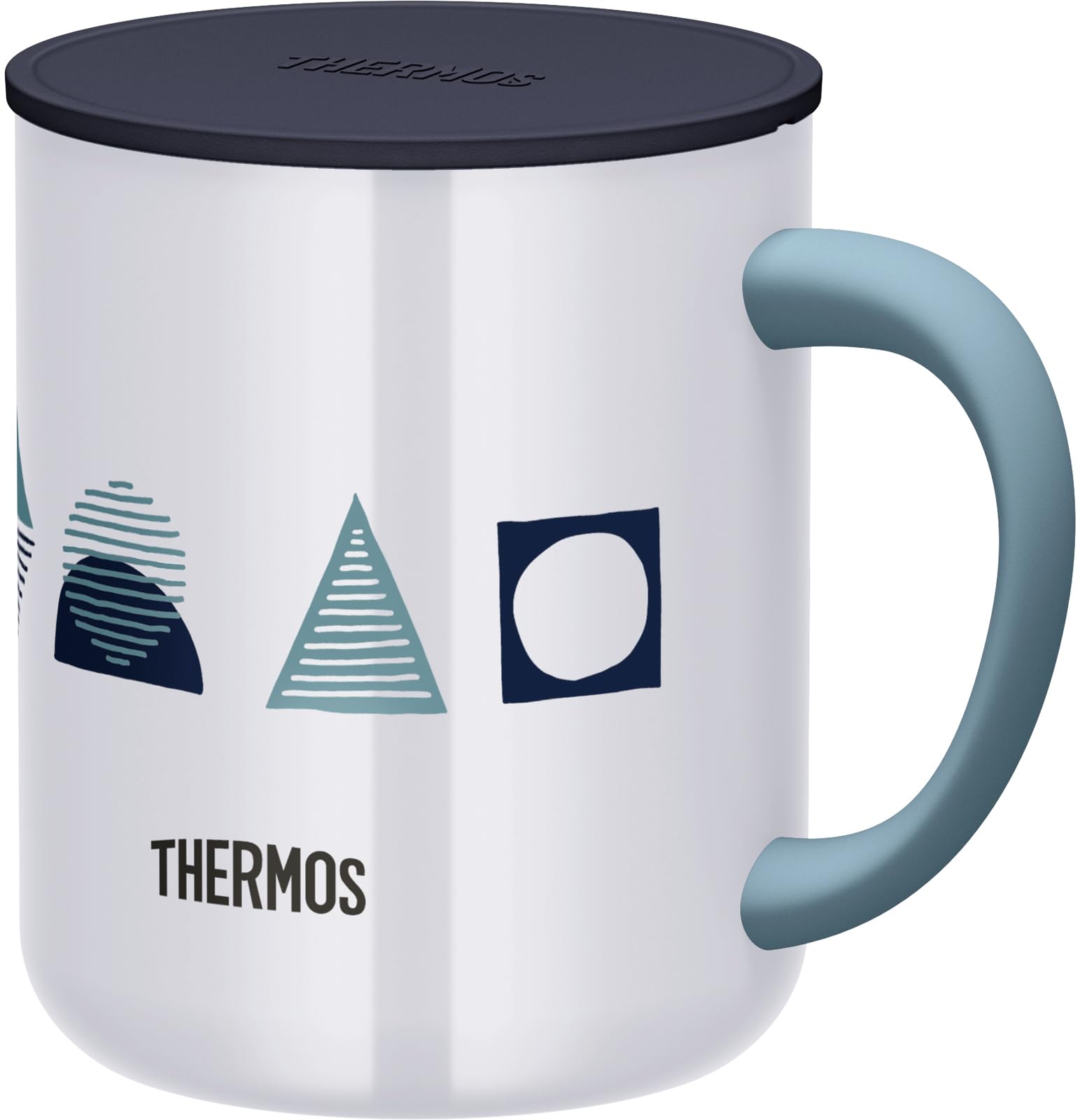 Thermos Brand Navy Pattern 450ml Vacuum Insulated Mug Jdg-452Ltd Nv-Ptn