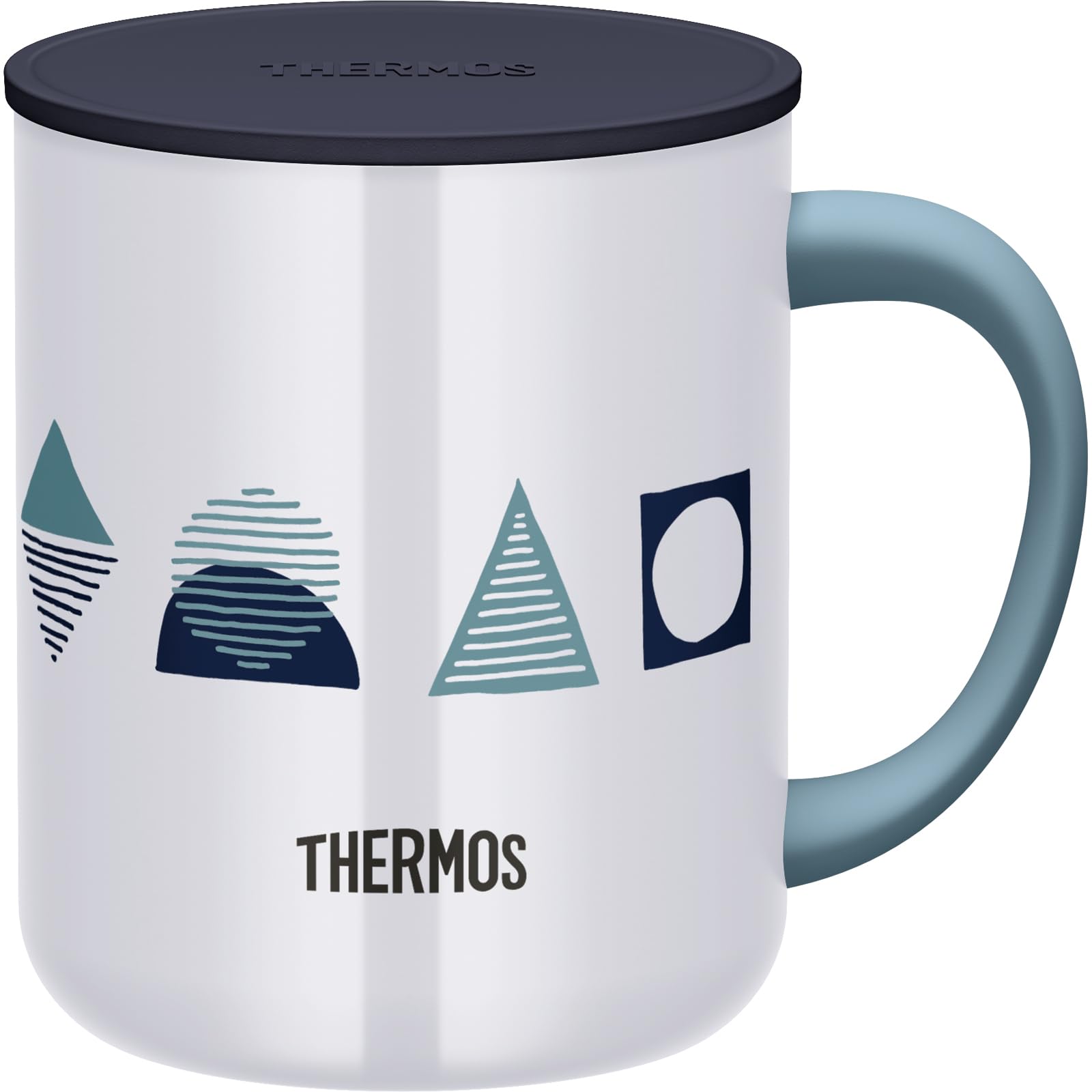 Thermos Brand Navy Pattern 450ml Vacuum Insulated Mug Jdg-452Ltd Nv-Ptn