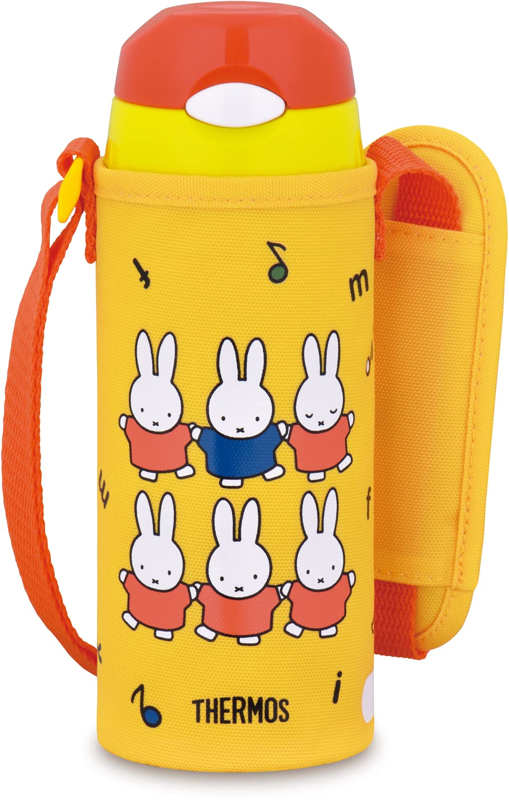 Thermos Miffy Yellow 400ml Vacuum Insulated Straw Bottle for Children School & Kindergarten Use