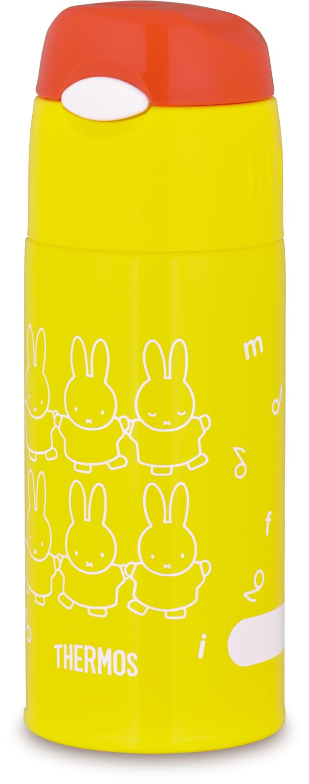 Thermos Miffy Yellow 400ml Vacuum Insulated Straw Bottle for Children School & Kindergarten Use