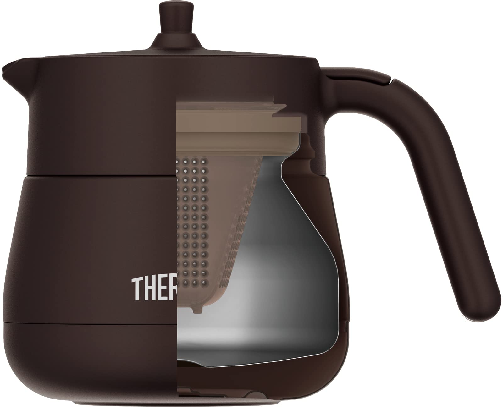 Thermos TTE-450 Brown Vacuum Insulated Teapot with Strainer 450ml