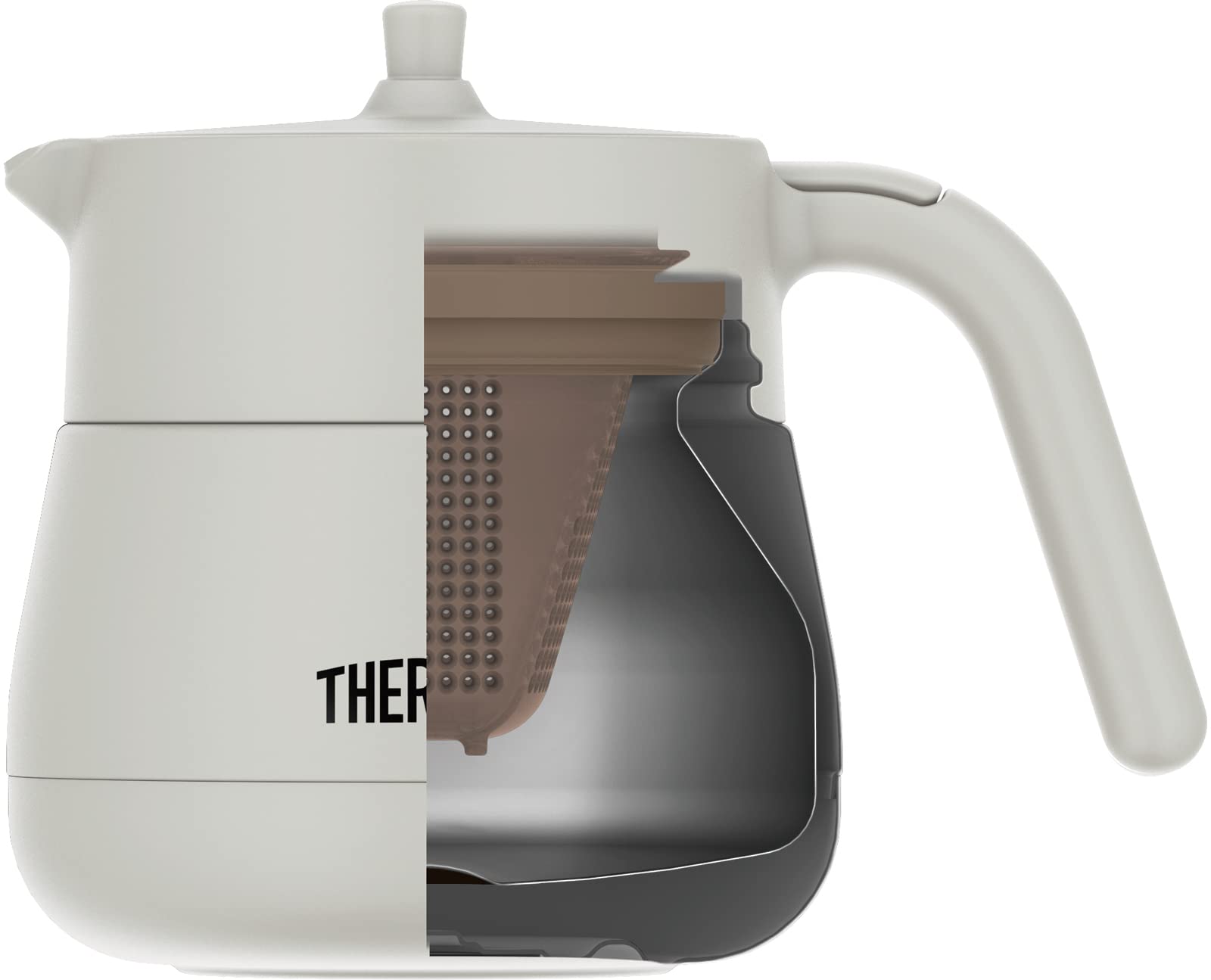 Thermos Light Gray 450Ml Vacuum Insulated Teapot with Strainer - Tte-450 Lgy